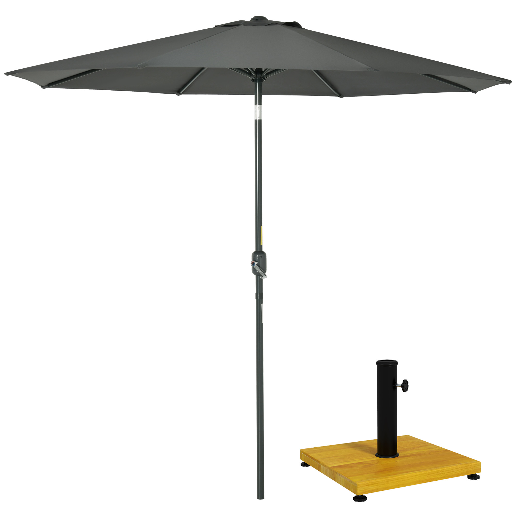 Conjunto de guarda-chuvas Outsunny cinza