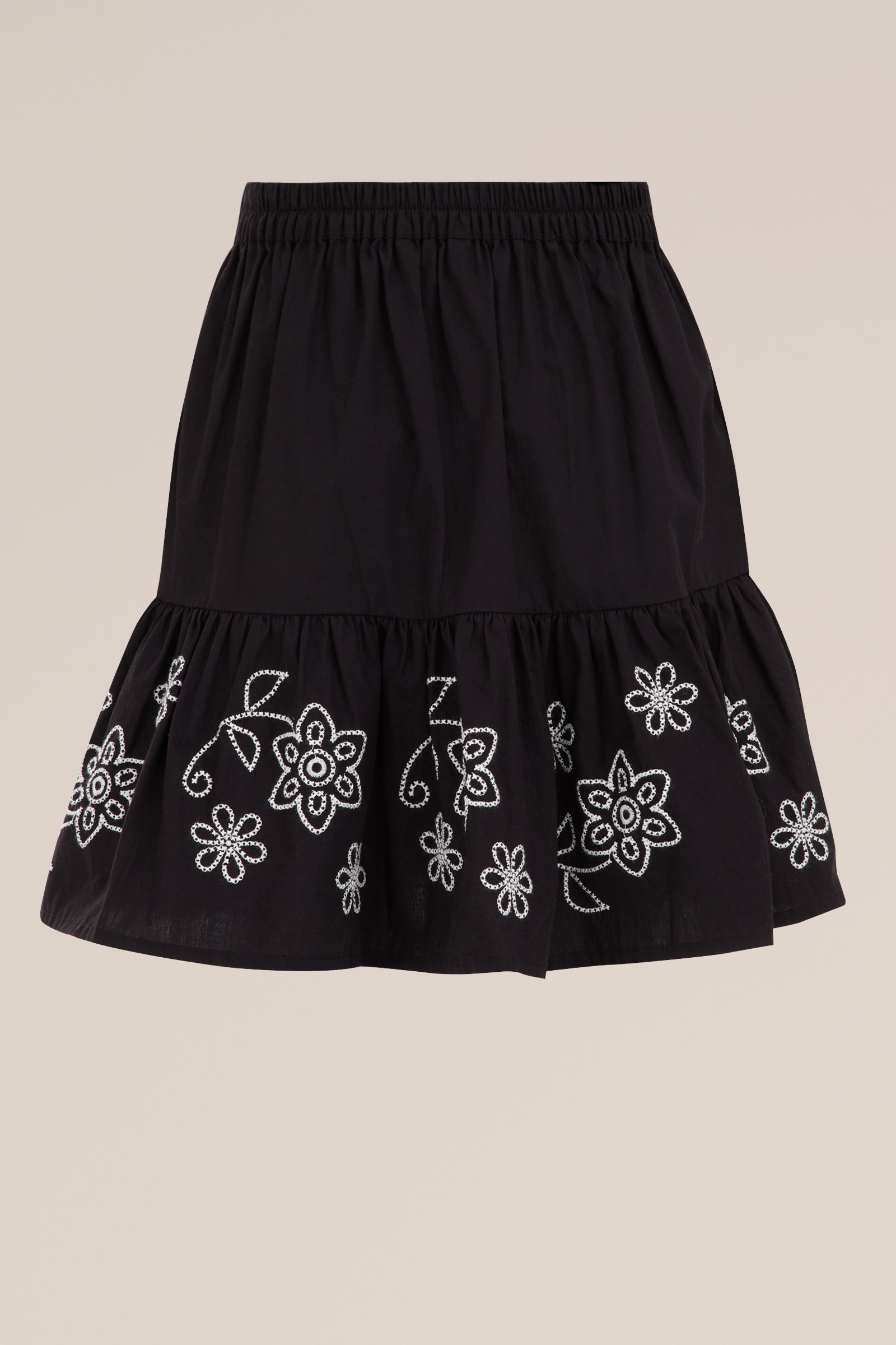 Meisjes rok met embroidery WE Fashion Zwart