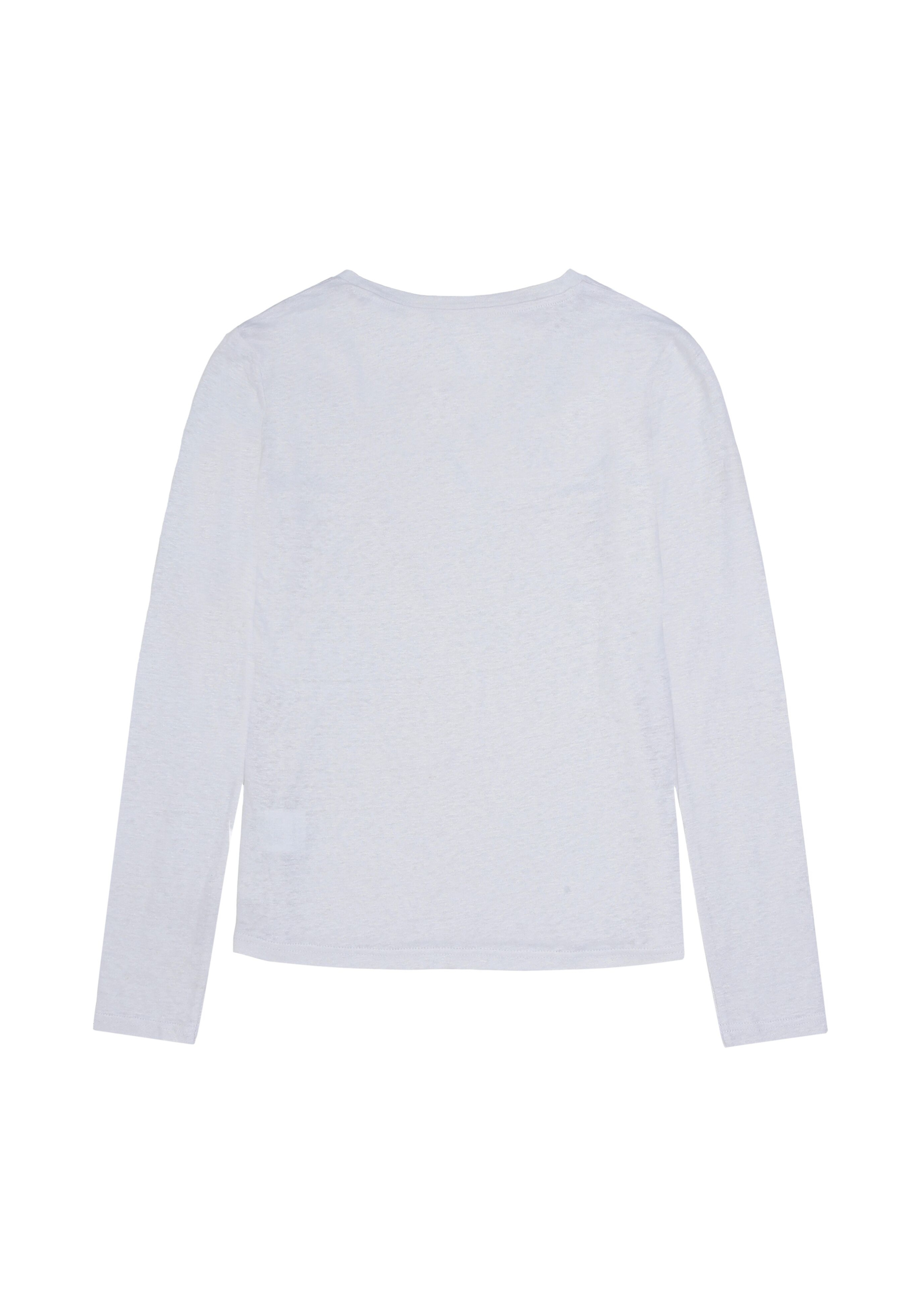 Knowledge Cotton Apparel Longsleeve Linen T-Shirt Bright White