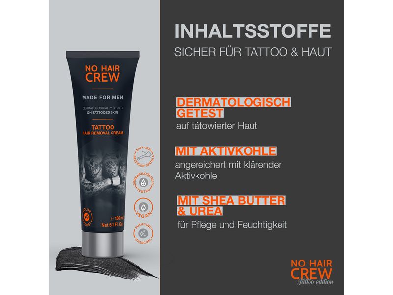 No Hair Crew Enthaarungscrème Tattoo Edition 150 ml Enthaarungscreme für tätowierter Haut
