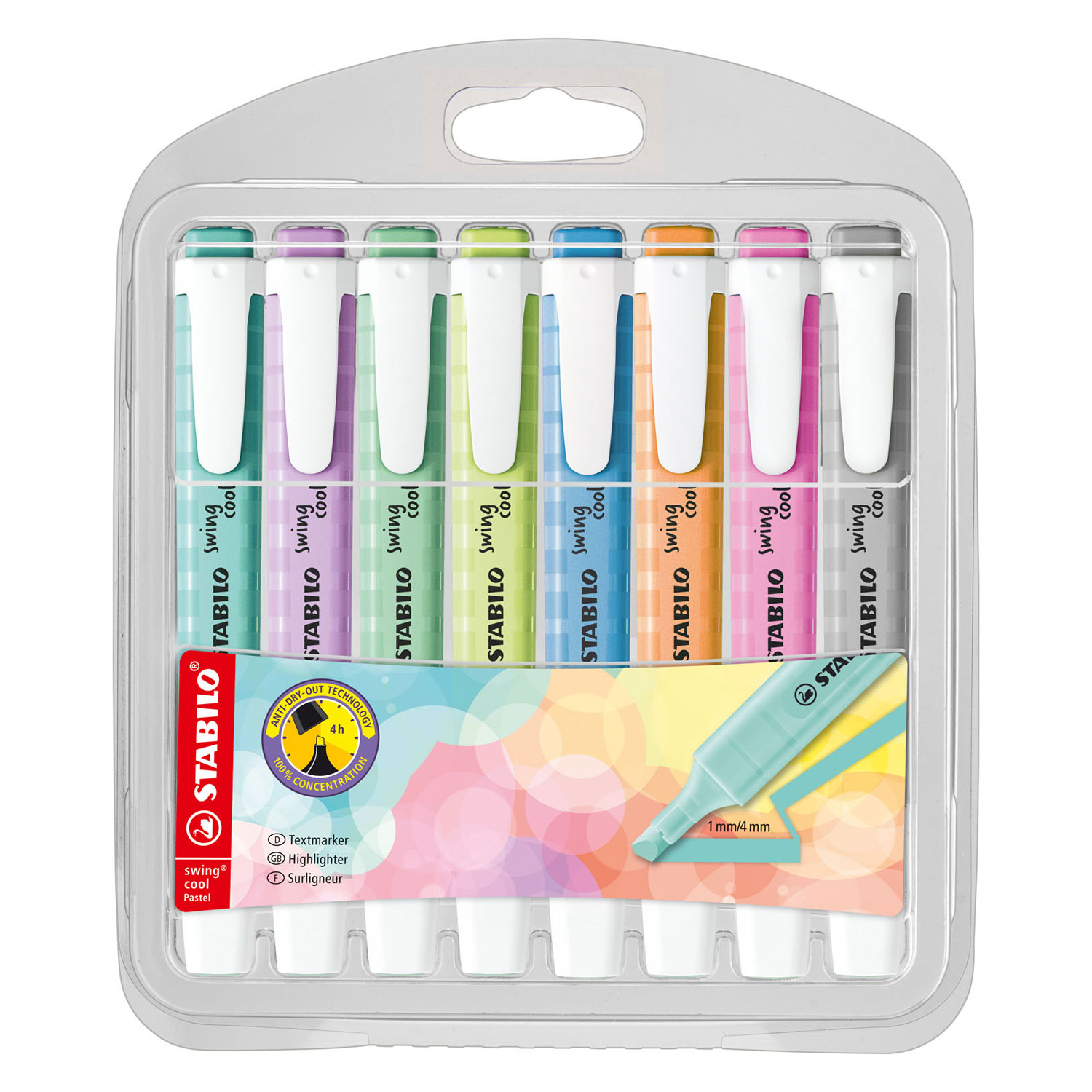 STABILO swing coolPastel - Markeerstift - Set Met 8 Stuks