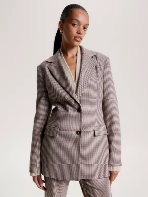 Blazer Slim Fit com Estampa Tattersall