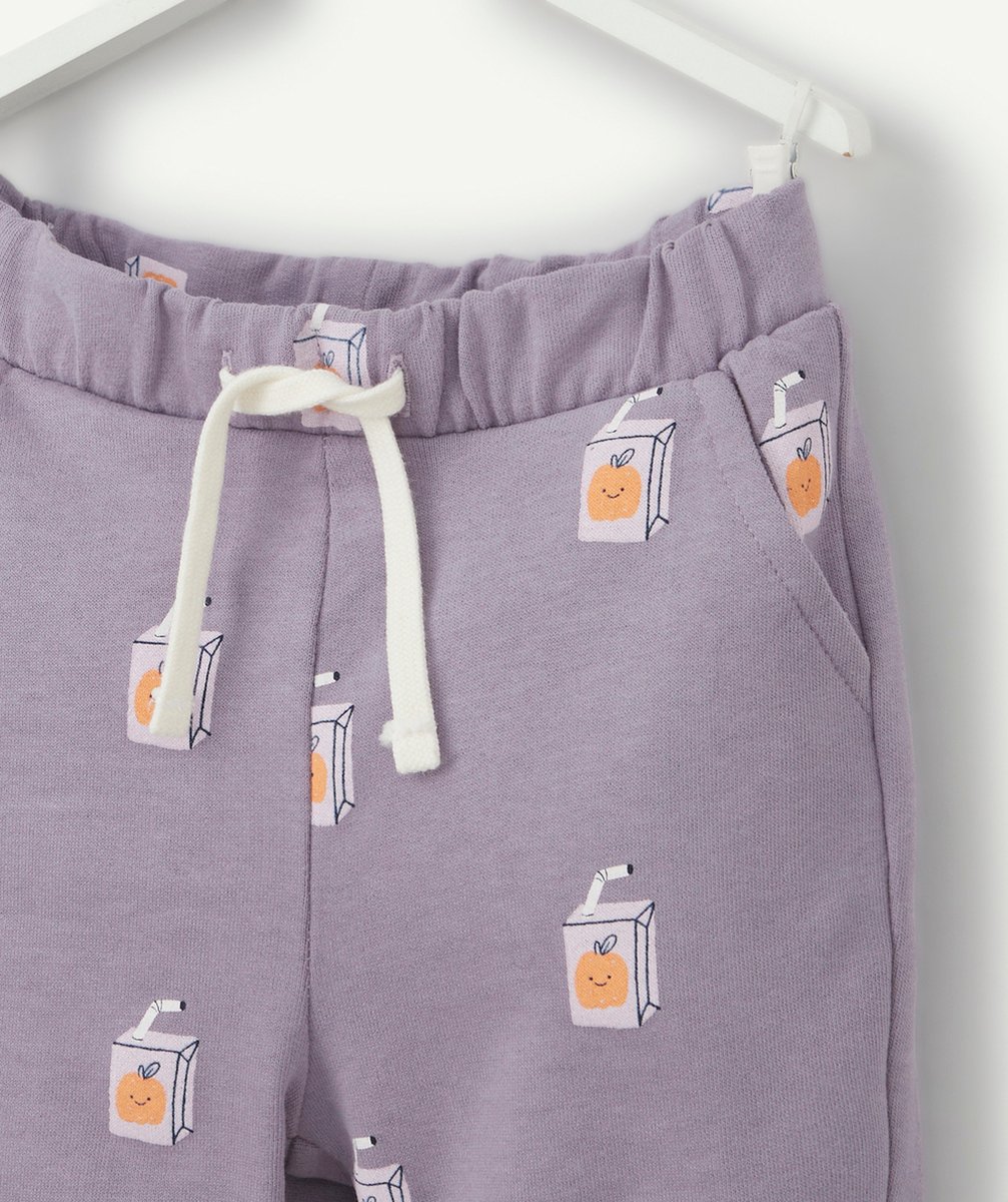 BERMUDA DROIT BÉBÉ GARÇON EN FIBRES RECYCLÉES MAUVE