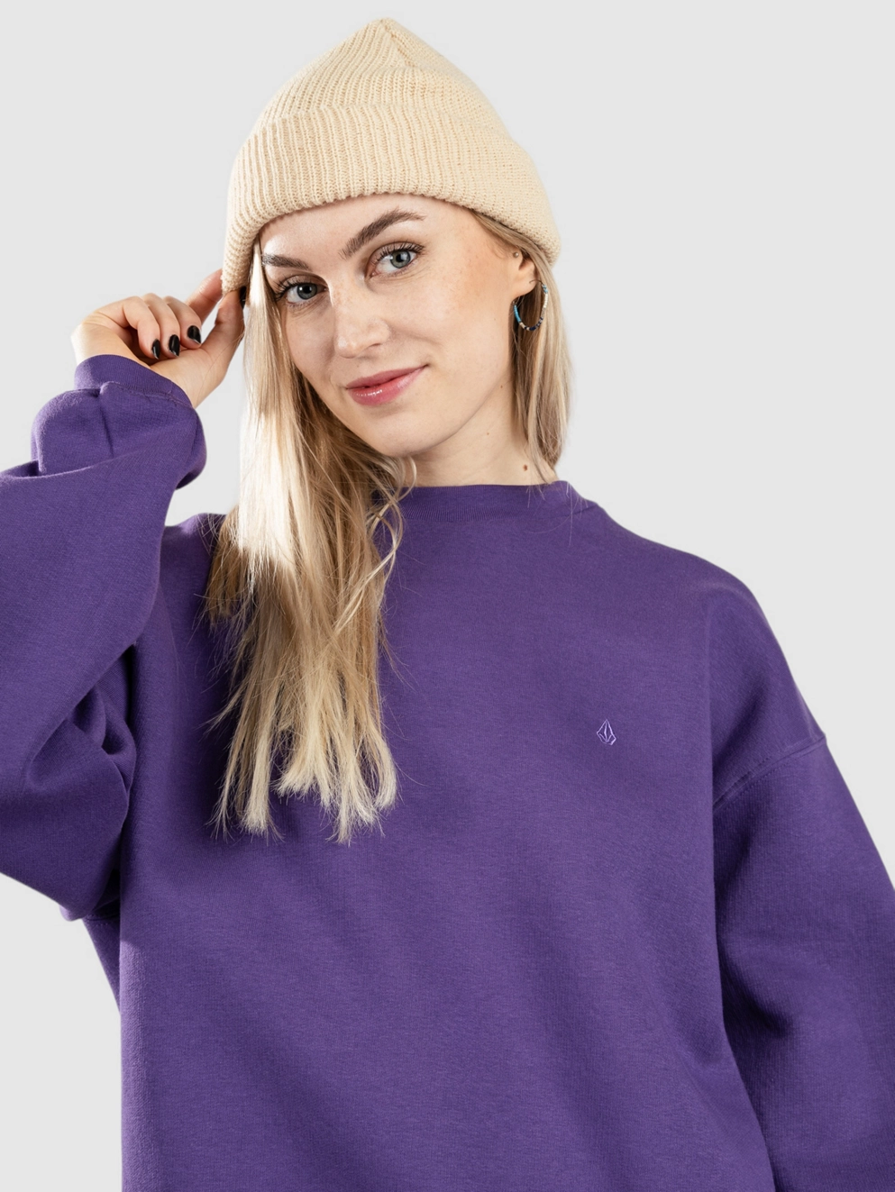 Volcom Stone Heart Up Crew Sweater deep purple