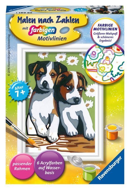Ravensburger Malen nach Zahlen 29681 - Süße Welpen - Kinder ab 7 Jahren