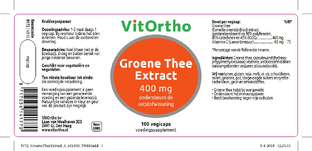 VitOrtho Groene Thee Extract 400mg Capsules 100CP