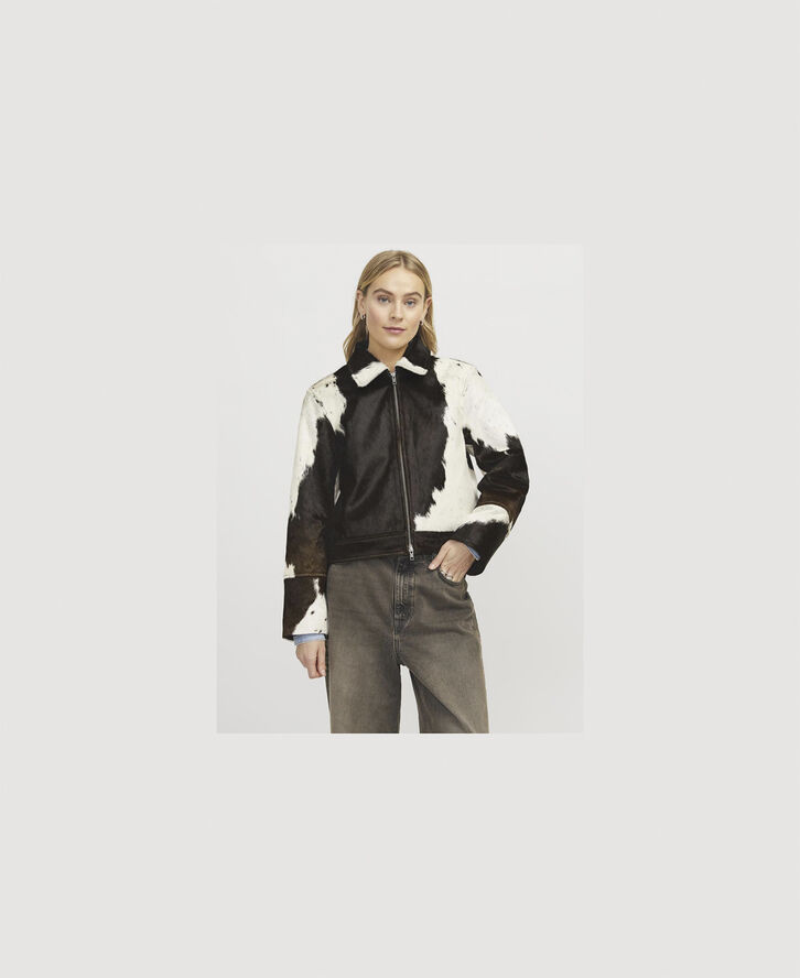JJXX JXENYA COW LEATHER SHORT JACKET OTW Bone white/cow