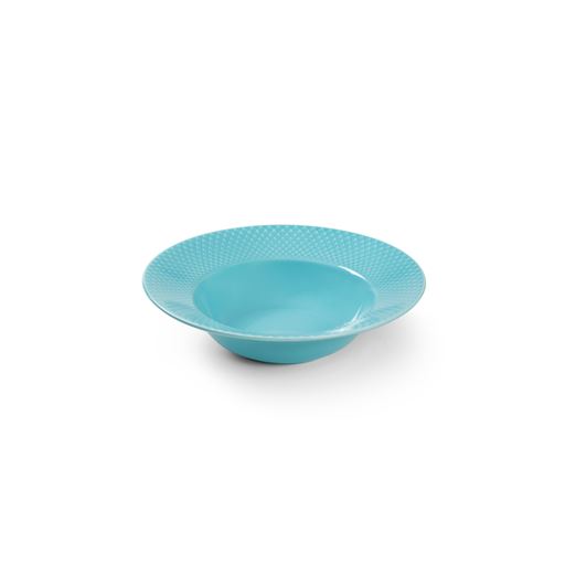 Lyngby Porcelæn Rhombe Color Dyb Tallerken, Aqua, Ø24,5 cm