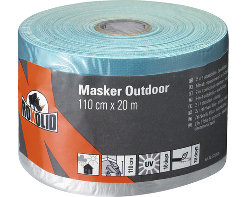 ROXOLID Masker Outdoor Stoffen Tape met Folie, Blauw, 110 cm x 20 m