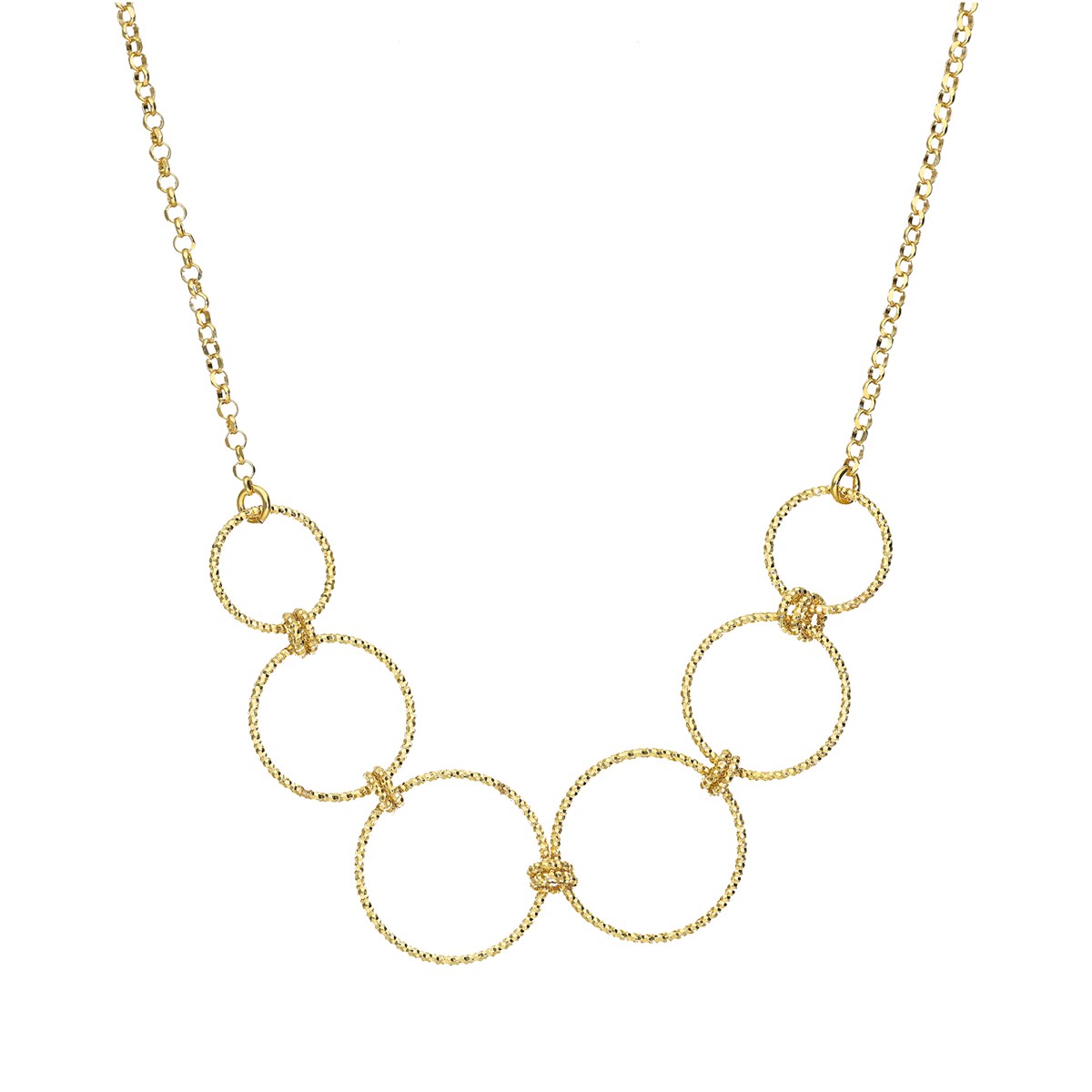 Collier Argent Doré Cascade D Anneaux