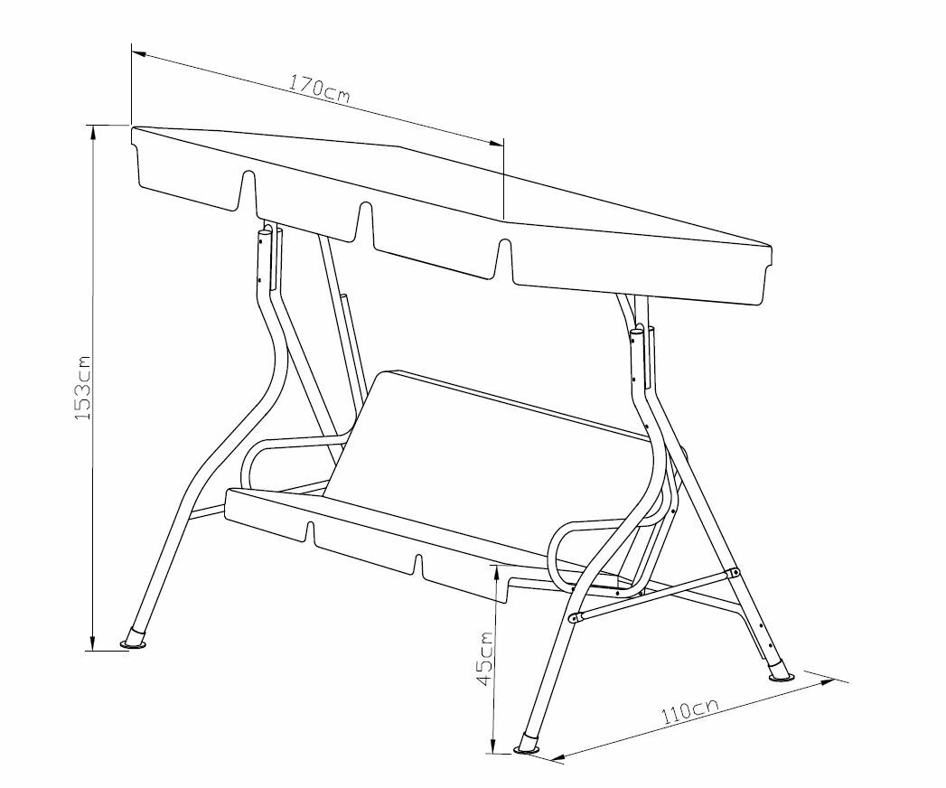 DEGAMO Hollywoodschaukel FLORIDA 3-sitzer, grau/creme