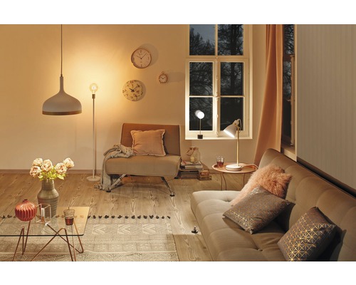 Staande lamp, 1-lichts, H 120 cm, Neordic Soar, zwart/koper