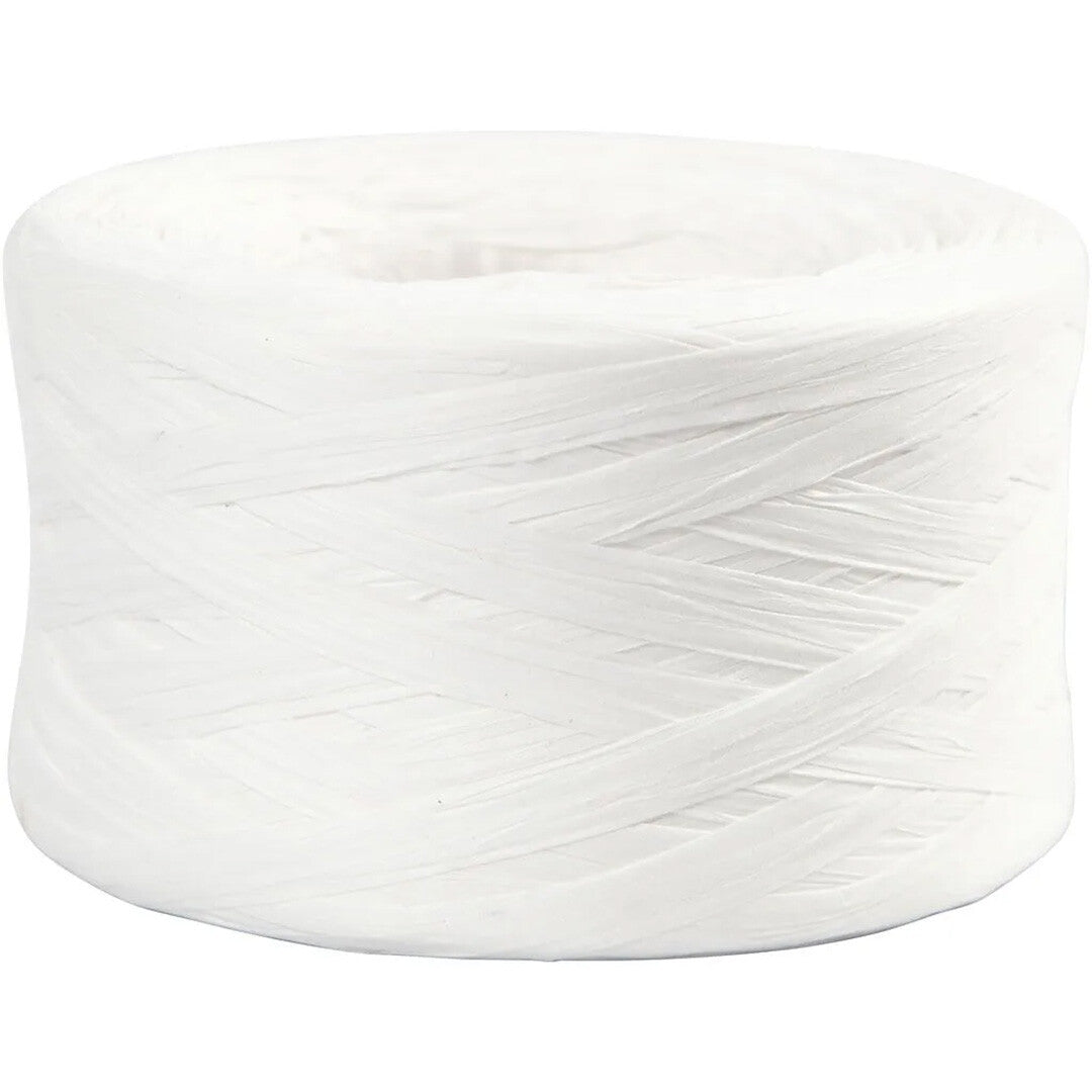 Creativ company rol raffia papiergaren - wit - 100m