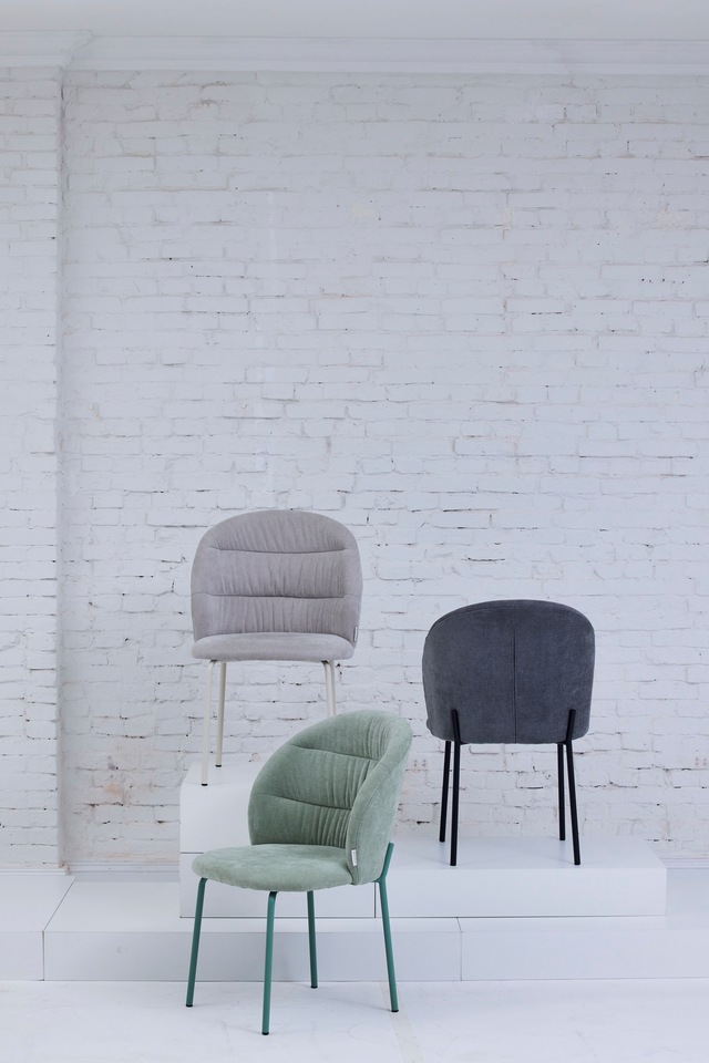 TOM TAILOR HOME 4-Fussstuhl »LEAF CHAIR« (Set) 2 Stk.4-Fussgestell, Raffung in der Rückenlehne