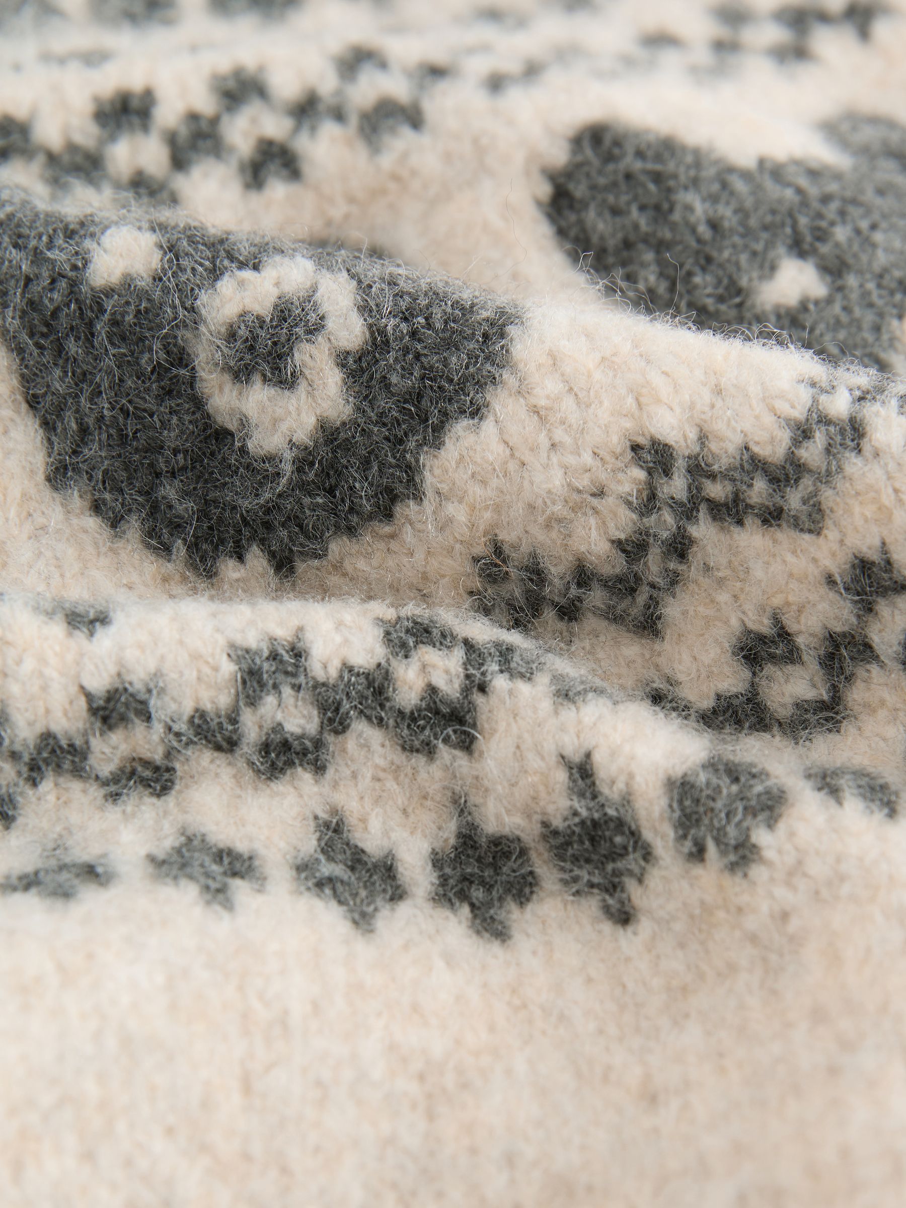Neutraal met beren - Gebreide trui met fairisle-motief en ronde hals (3mnd -7jr)