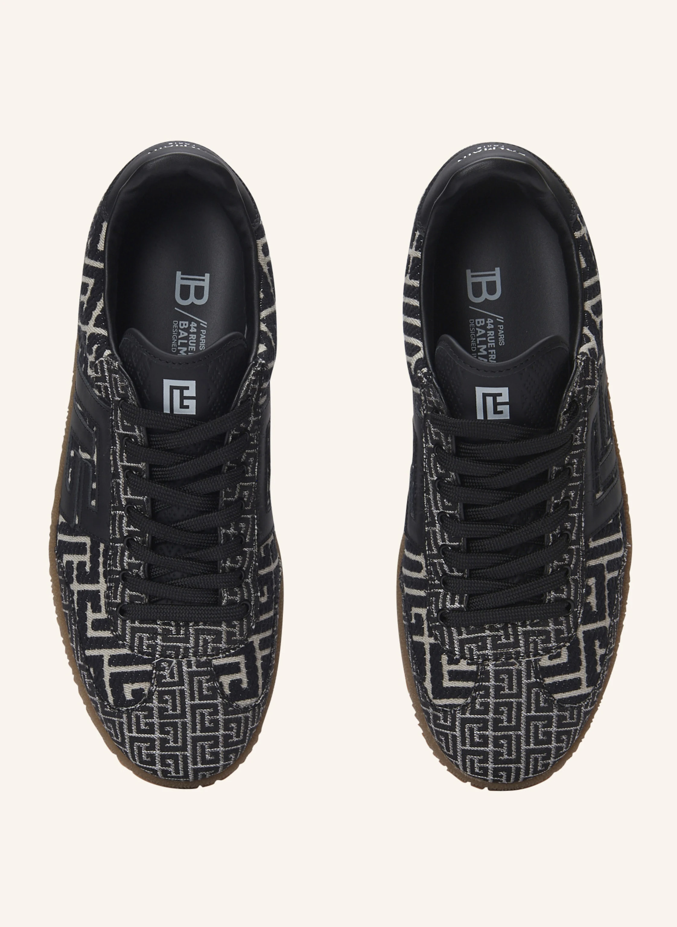 BALMAIN Sneakers Balmain Swan aus Jacquard mit PB Labyrinthe-Monogramm