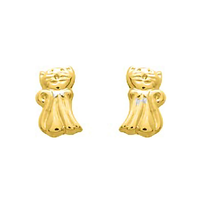 Boucles d'oreilles Enfant - Or 18 Carats - Chat
