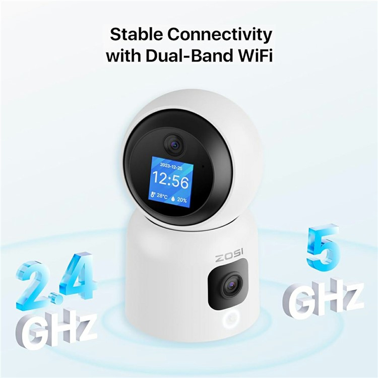 C528M 360° Indoor WiFi Internet IP Kamera Dual Linse (6MP) 2K KI Nachtsichtfunktion / Zwei-Wege-Audio / Personenerkennung / Farbdisplay