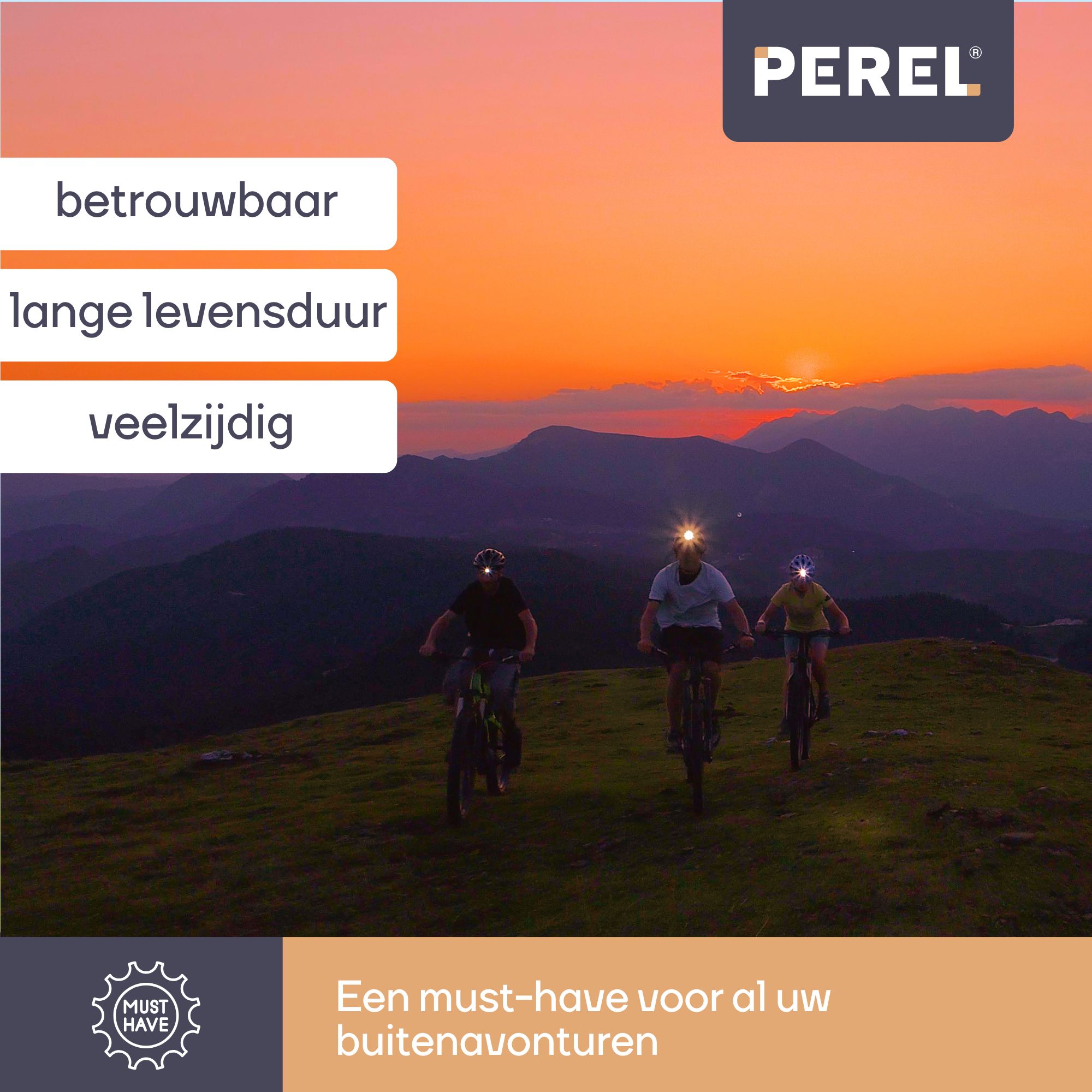 Perel 7-leds hoofdlamp - Black