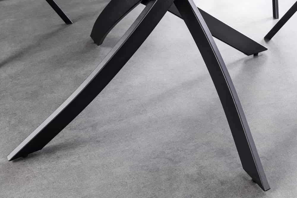 Runder Esstisch ALPINE 120cm anthrazit Keramik schwarzes Metallgestell