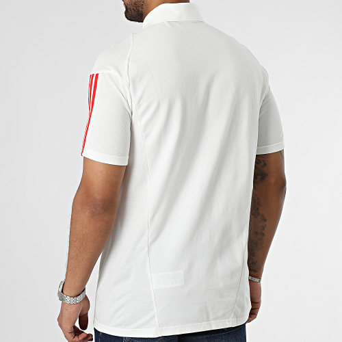 Polo Manches Courtes A bandes Manchester United IM0521 Blanc