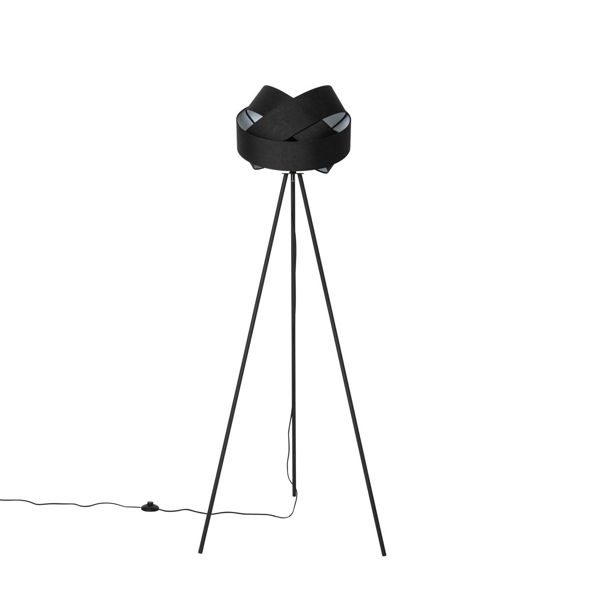 Moderne vloerlamp zwart - Cloth