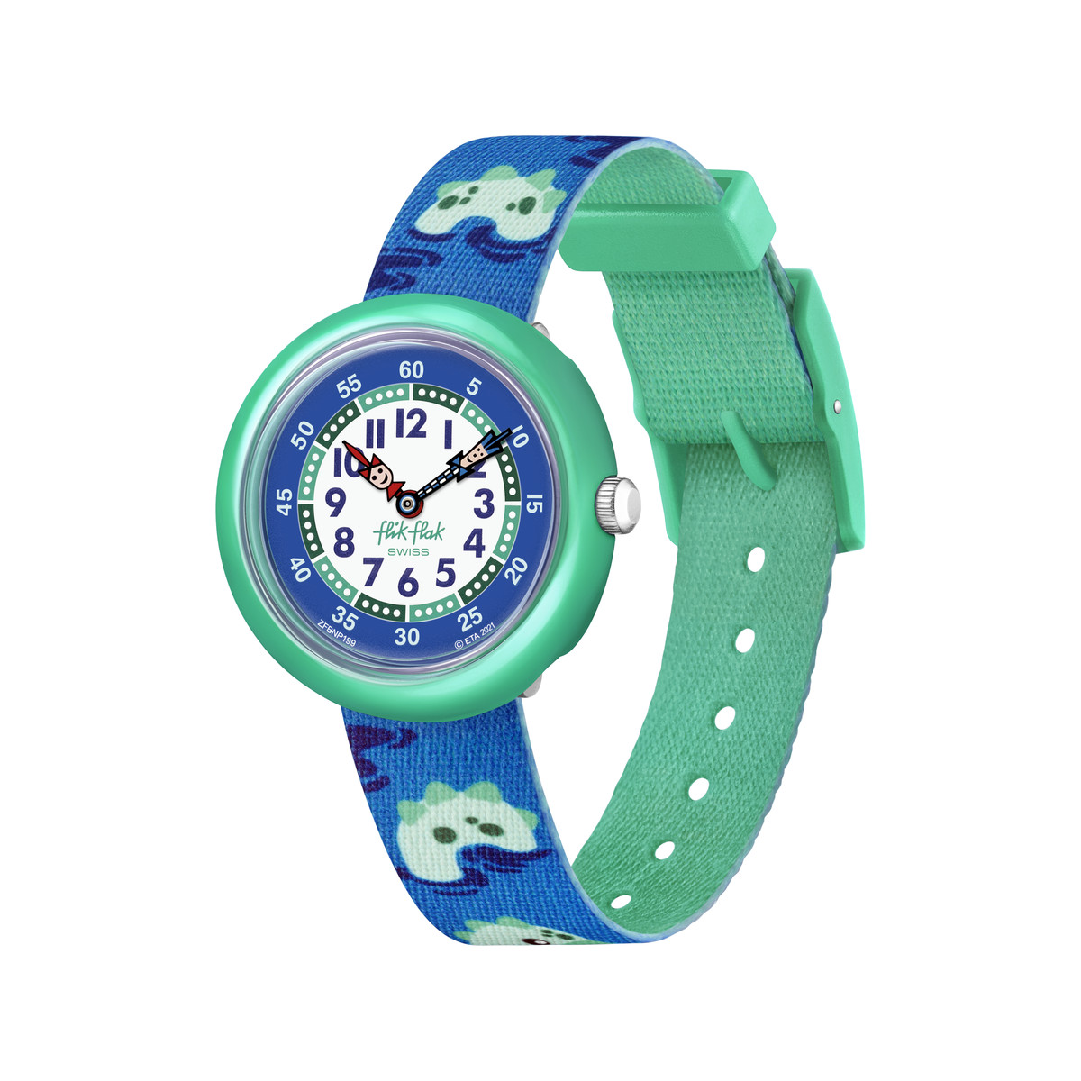 Montre Flik Flak enfant matériaux biosourcés bleu Nessie