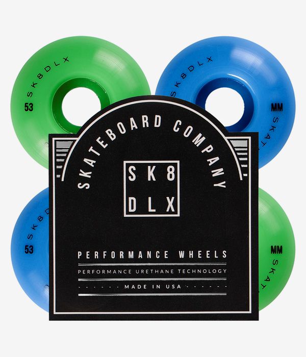 skatedeluxe Fidelity Rollen (green blue) 53mm 100A 4er Pack