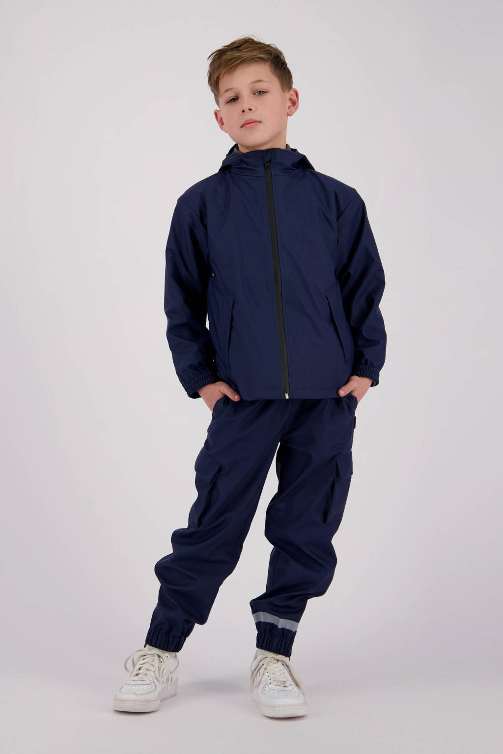 Vingino kids regenjas Thyfoon donkerblauw
