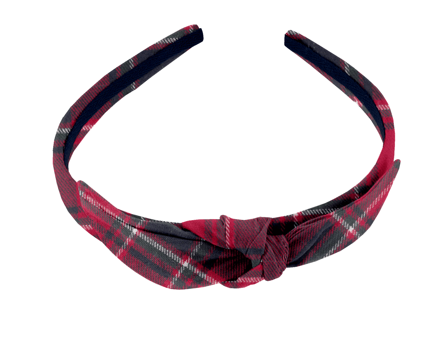 Serre-Tête Noeud Tartan Rouge