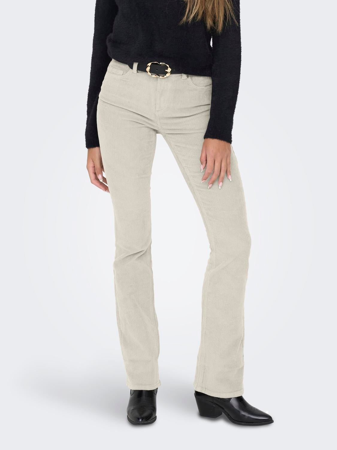 ONLMARY-GLOBAL Mittlere Taille Ausgestellt Hose Pumice Stone