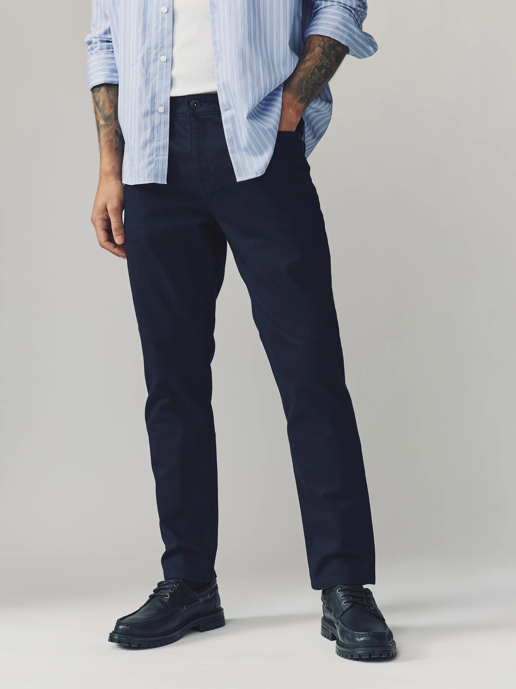 Marineblauw - Enkele - Slim fit klassieke stretchy jeans