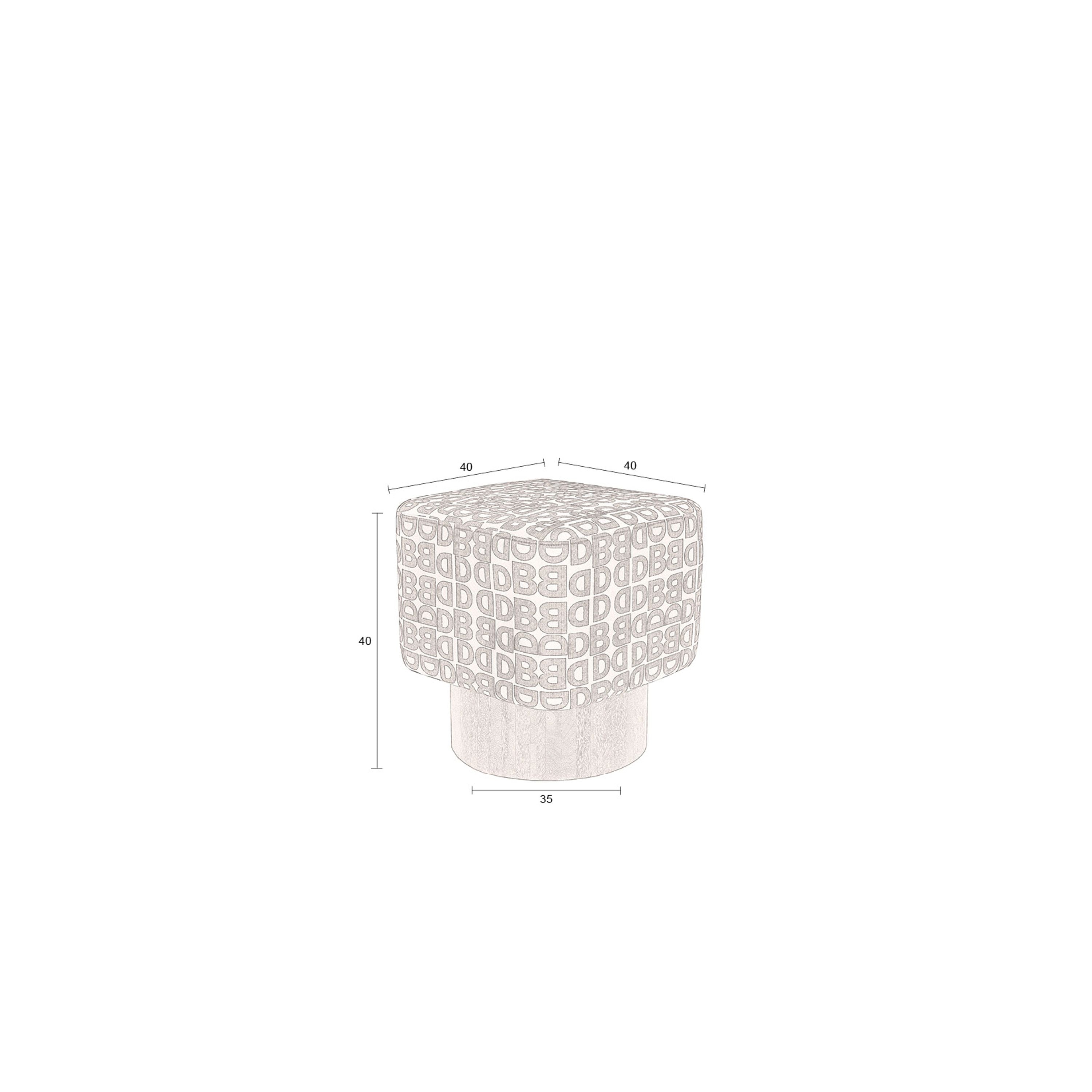 Dutchbone Monogram Kruk - Bruin