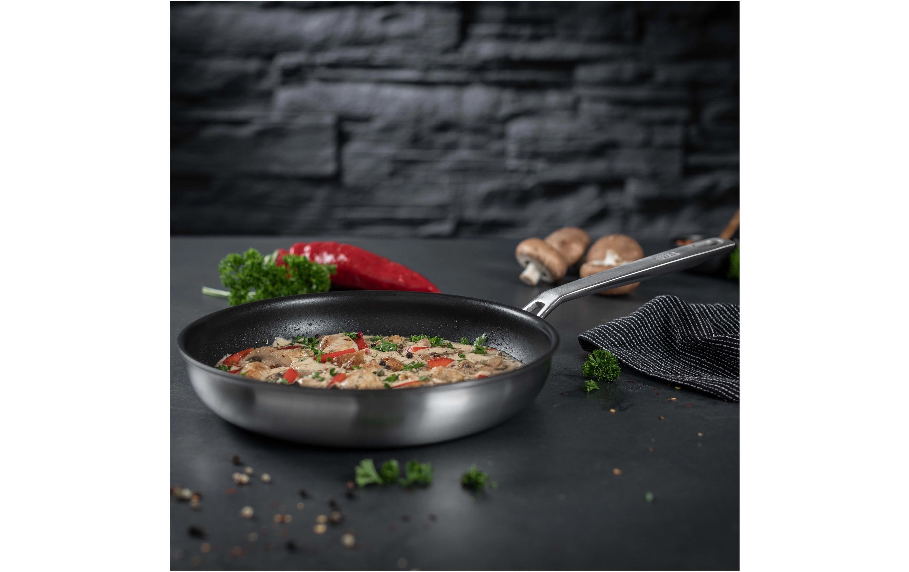 Kochtopf-Set Fiveply 3-teilig, Antihaft<br>Stielkasserolle, Kochtopf und Bratpfanne