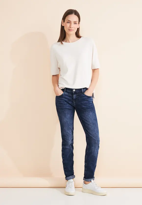 Casual Fit Jeans - mid indigo random wash