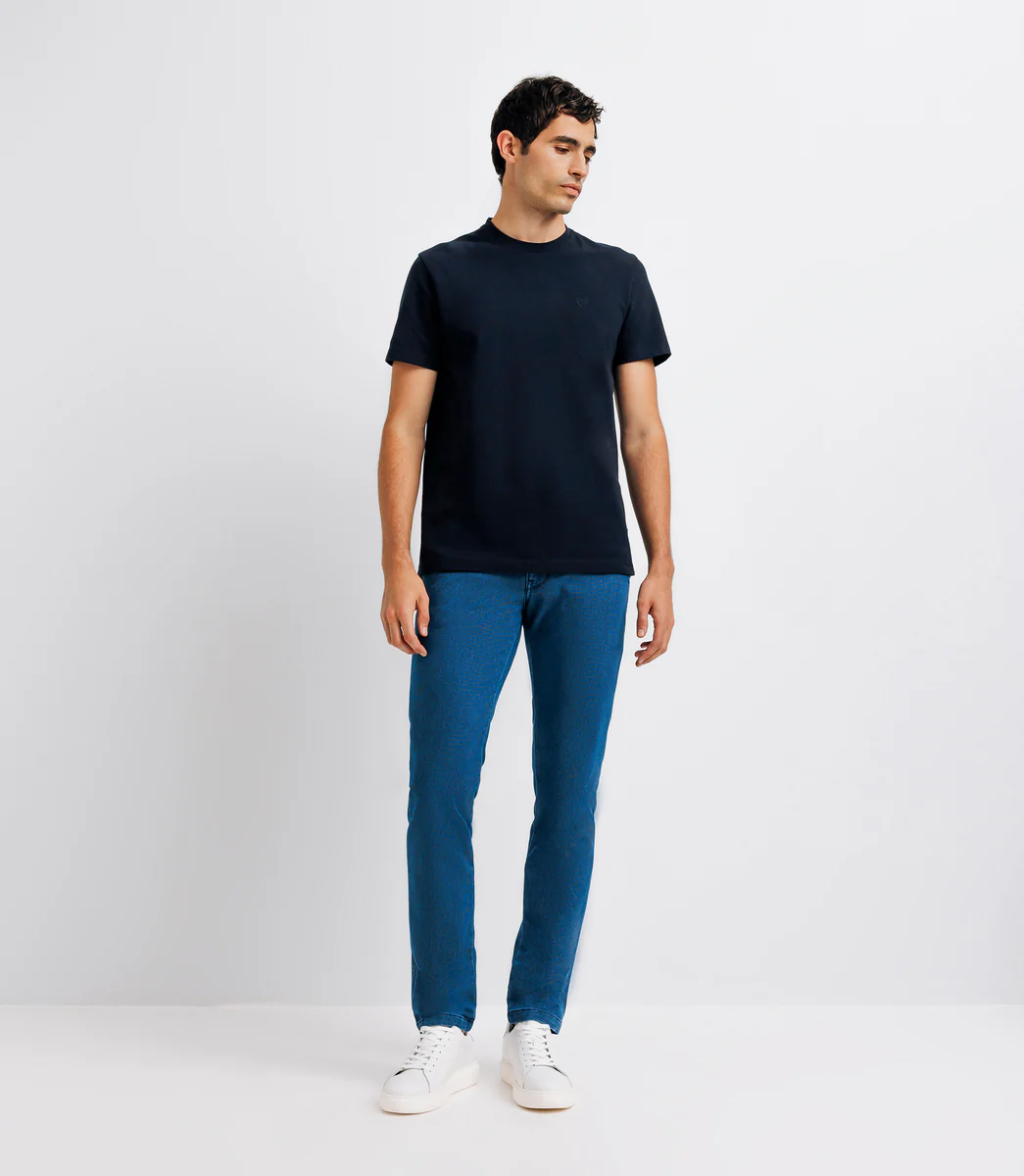 T-shirt col rond marine