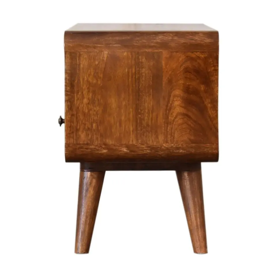 Artisan Furniture Solid hout Kastanje Gebogen TV meubel