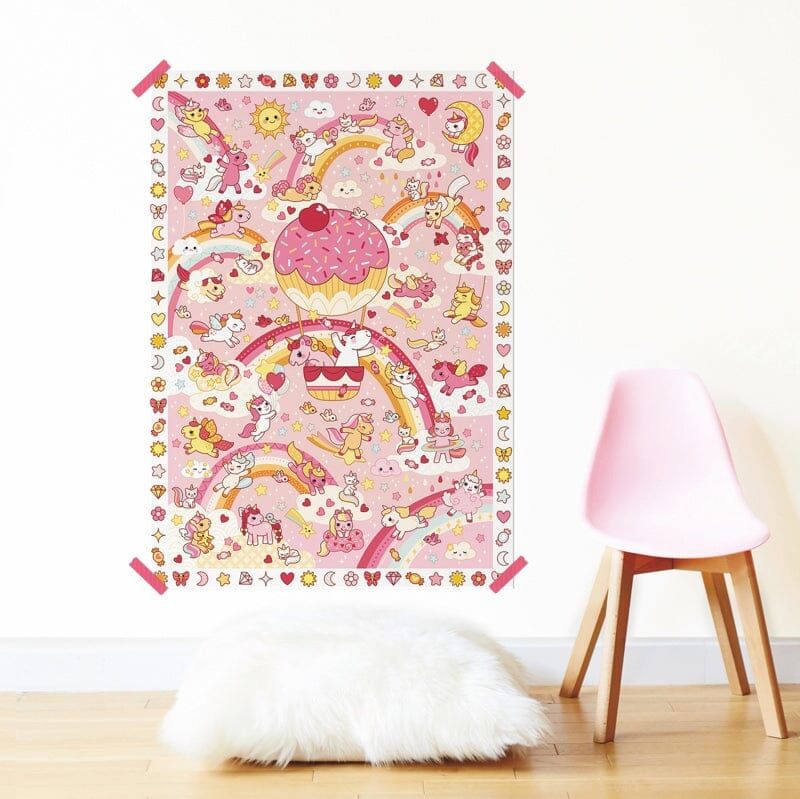 Poster créatif stickers licornes Poppik