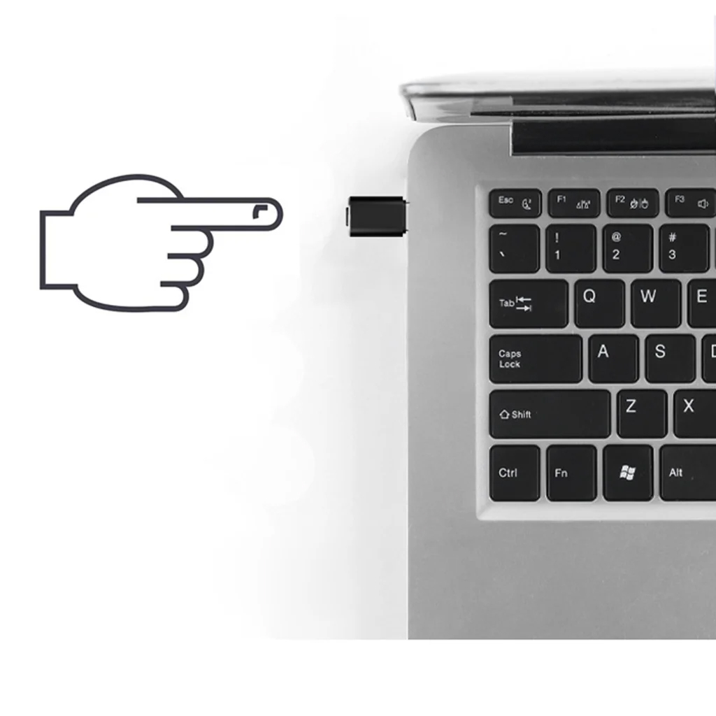 USB C Mouse Jiggler Adapter Maus Beweger mit On/Off Schalter für MacBook / Laptop / PC - Silber