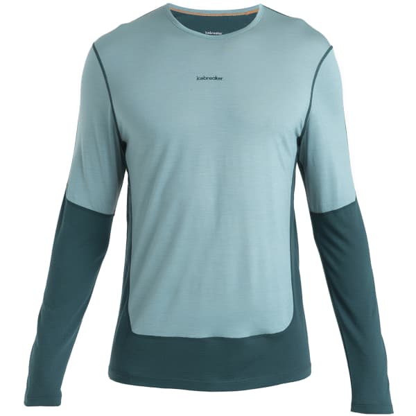 T-shirt randonnée ICEBREAKER M MERINO 125 ZONEKNIT ENERGY WIND LS TEE FATHOM GREEN/CLOUD RAY/CB