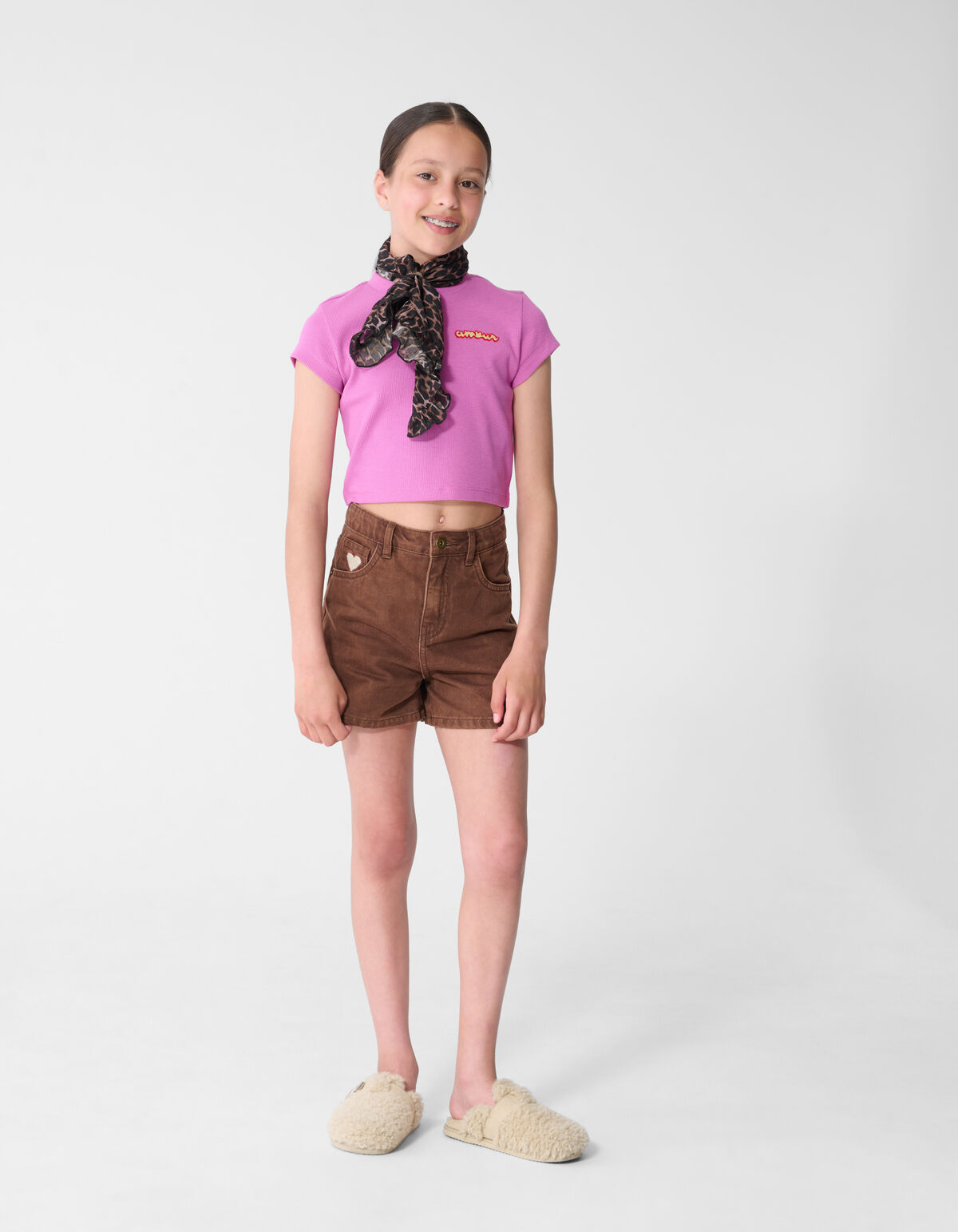 Rib Amour Crop Top Paars