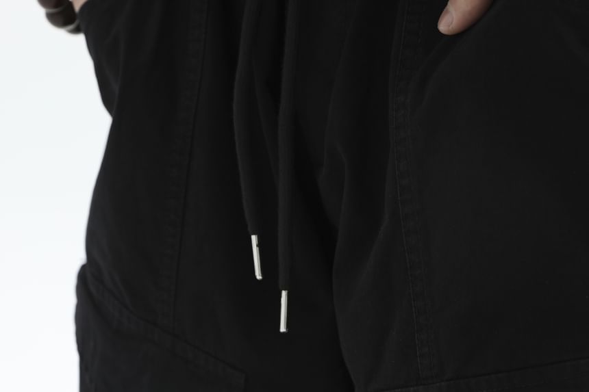 INStudio - Effen cargoshorts met trekkoordtaille