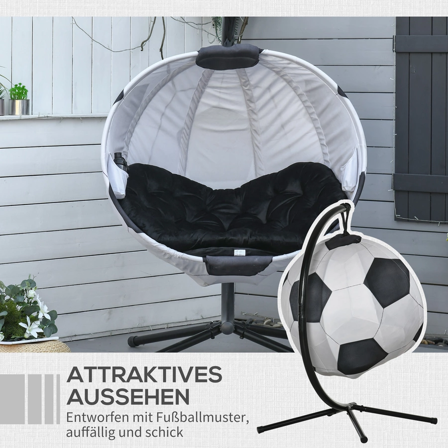 Outsunny Hängesessel im Fußball-Design bunt