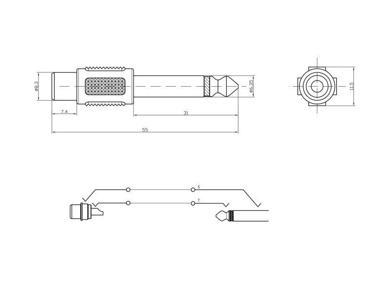 Bemero Audio-Adapter BA2102 Klinke 6,3mm male - Cinch Hochwertiger und robuster Bemero Audio-Adapter