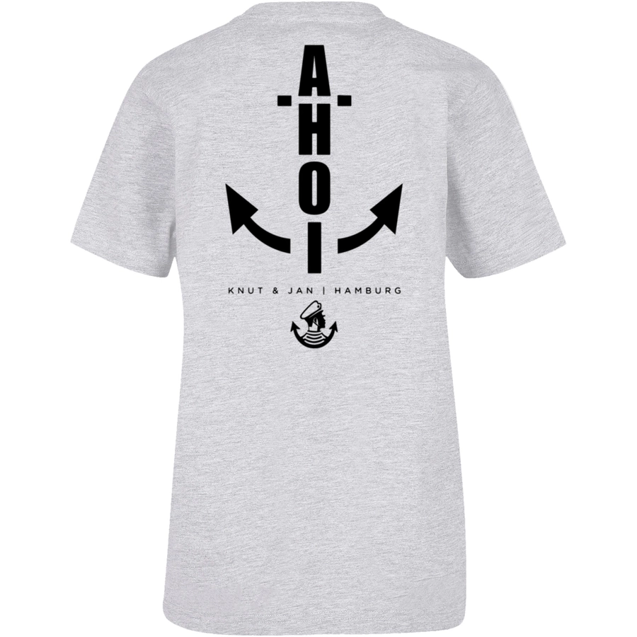 F4NT4STIC T-Shirt Ahoi Anker Knut & Jan Hamburg heather grey