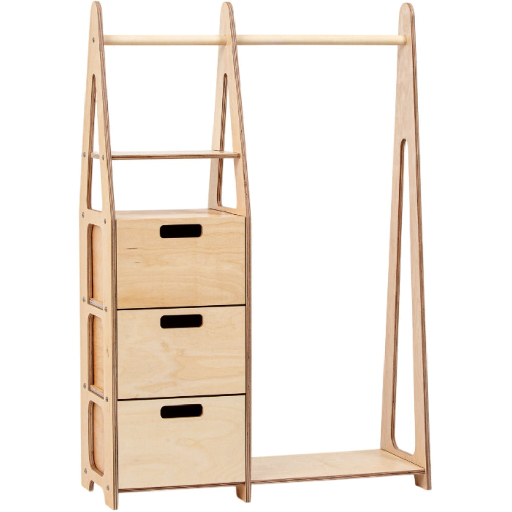 Køb Duck Woodworks Børnegarderobe m. Skuffer Natural