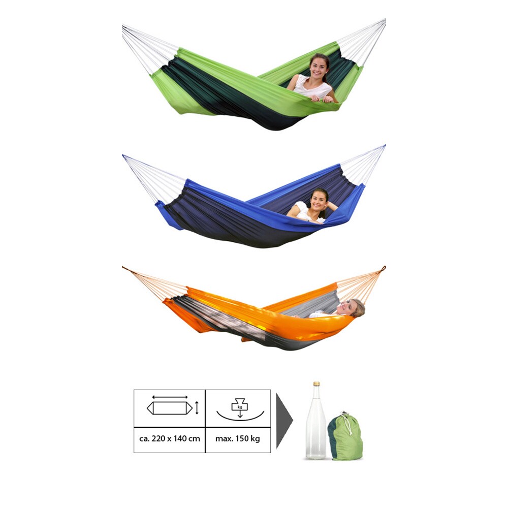 AMAZONAS Silk Traveller Mini Reise Hängematte Camping Wetterfest 350 g Leicht Farbe: forest