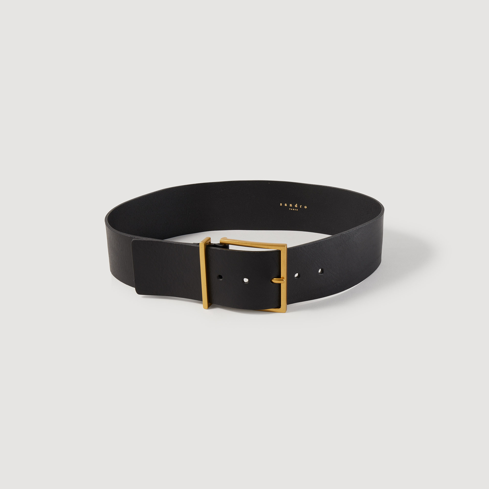 Ceinture large en cuir