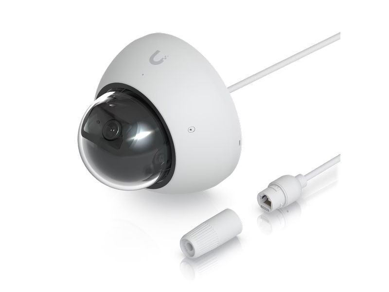 Ubiquiti Netzwerkkamera UniFi AI Dome Weiss Allwetter-feste, vandalismusgeschützte 4K PoE Dome-Kamera mit erweiterten KI-Fähigkeiten und Langstrecken-IR-Nachtsicht
