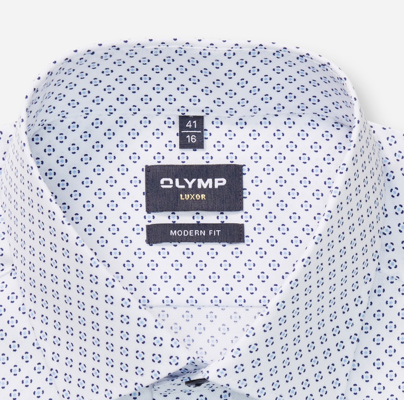OLYMP Langarmhemd »Luxor modern fit«, modern fit, Businesshemd, gemustert, New-Kentkragen